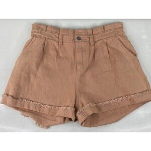 New In Collection Women Large Margo Shorts Denim Peach Cut Off Cuff NWT
